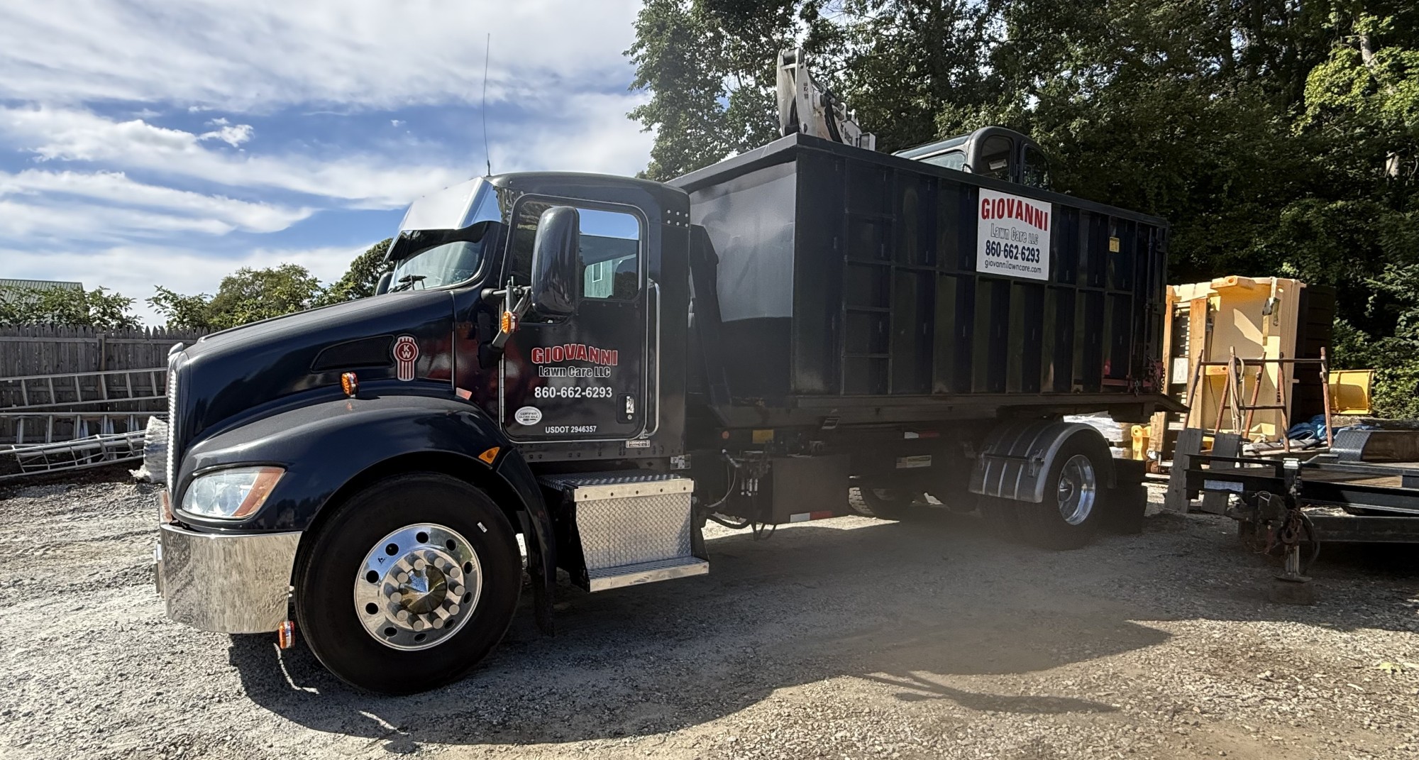 Giovanni Lawn Care dumpster rental equipment